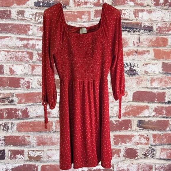 Medium Polyester blend stretch 1/2 sleeve lined tubed top red and white dress - Picture 1 of 1